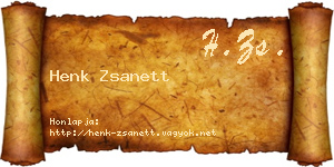 Henk Zsanett névjegykártya
